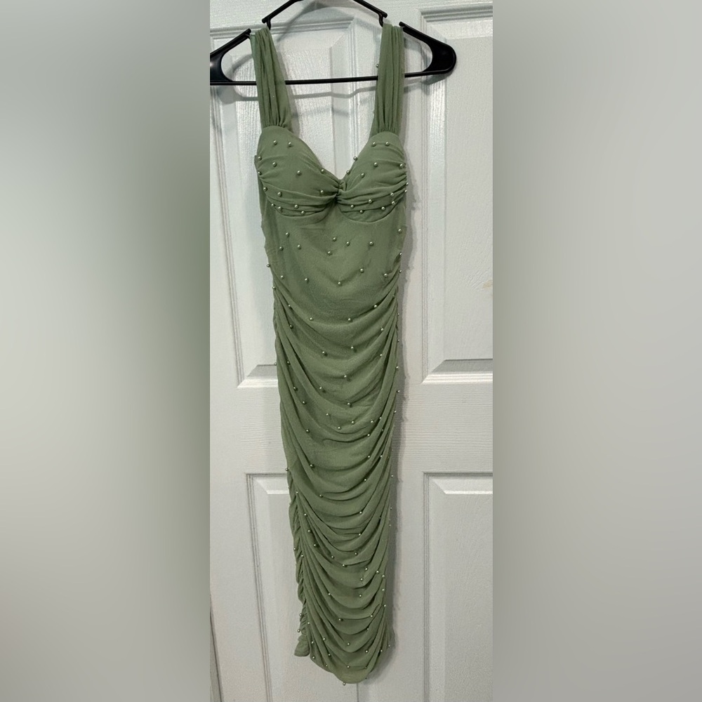 Windsor Sage Green Beaded Prom Dress